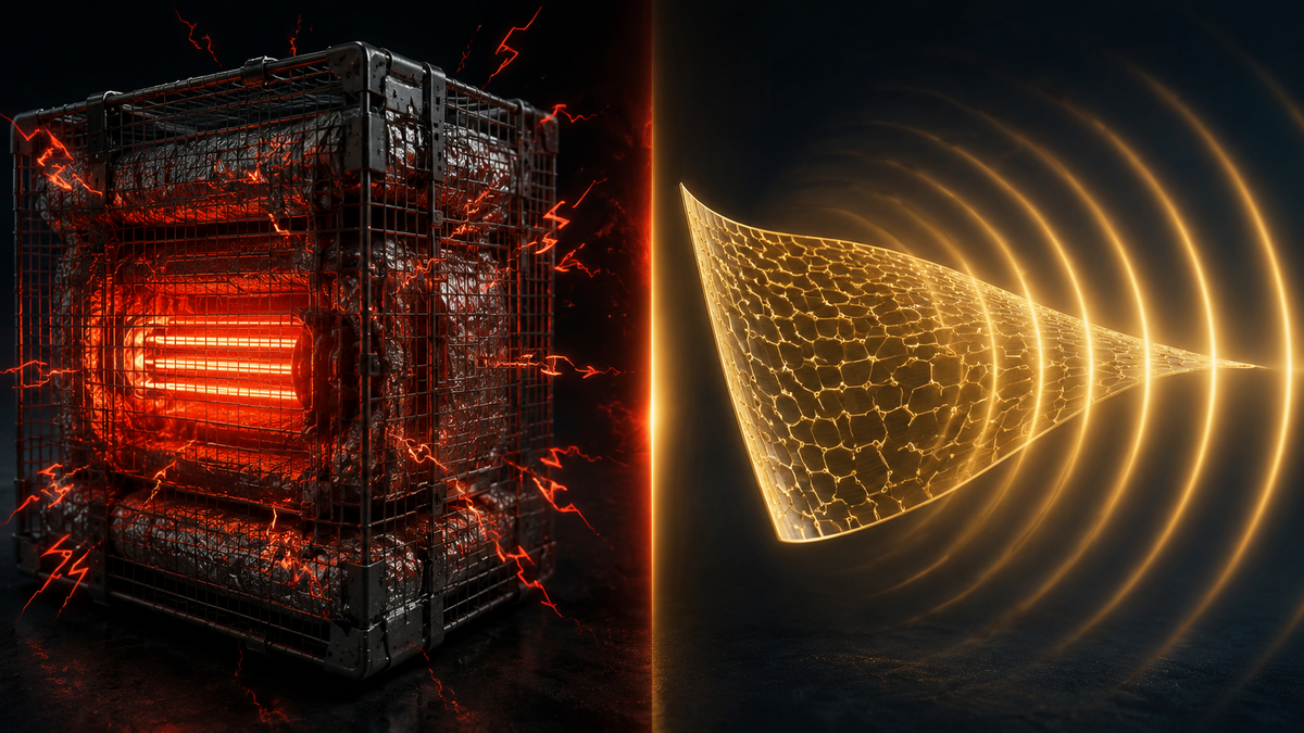 Heating wires compared with graphene film in a heated jacket architecture