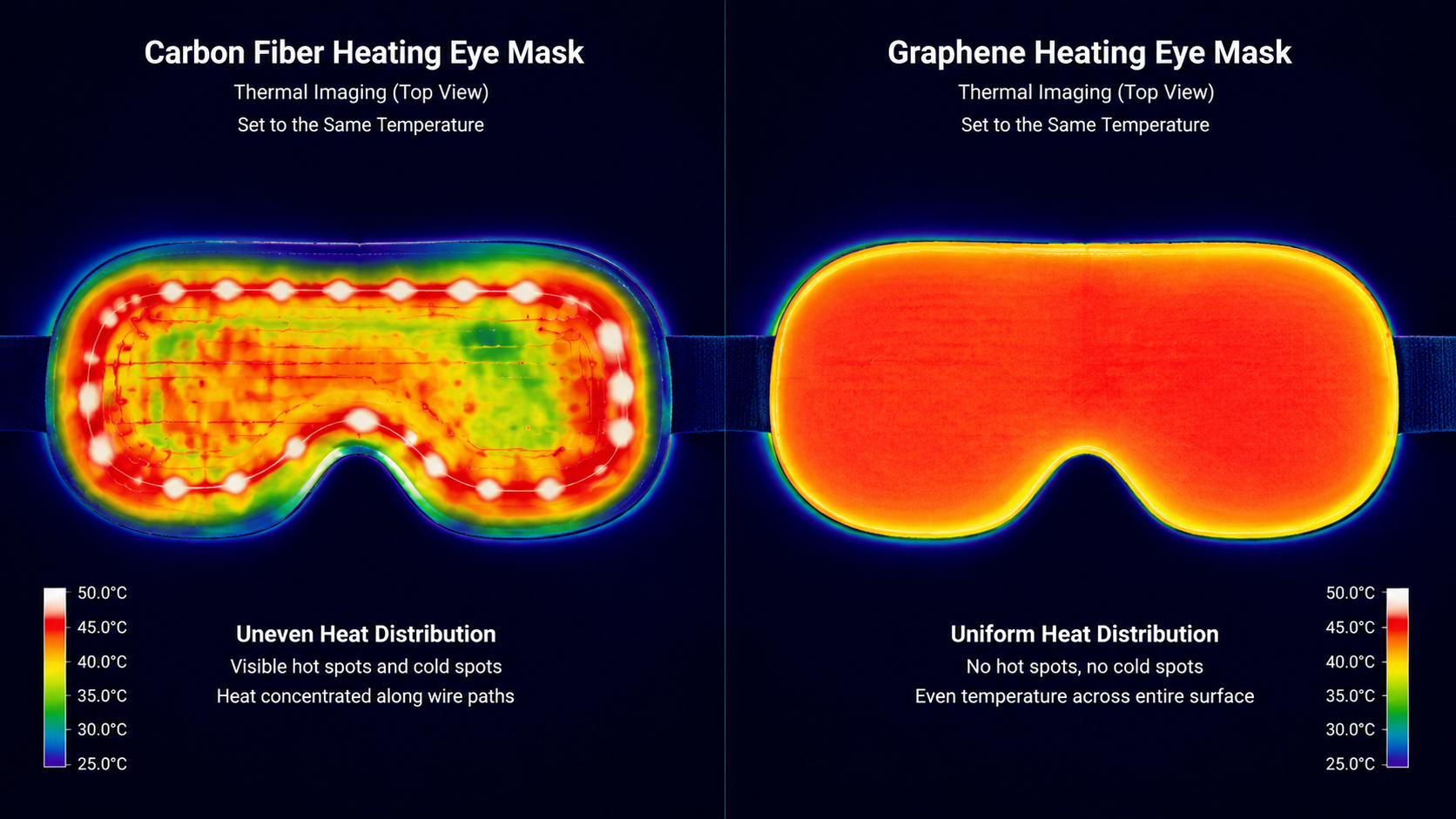Carbon fiber heating eye mask versus graphene thin-film heating eye mask