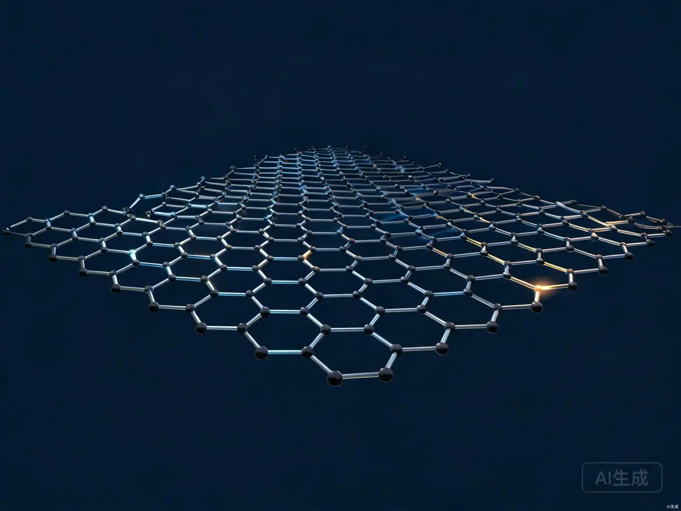 Graphene lattice showing sp2-hybridized carbon bonds in a honeycomb sheet