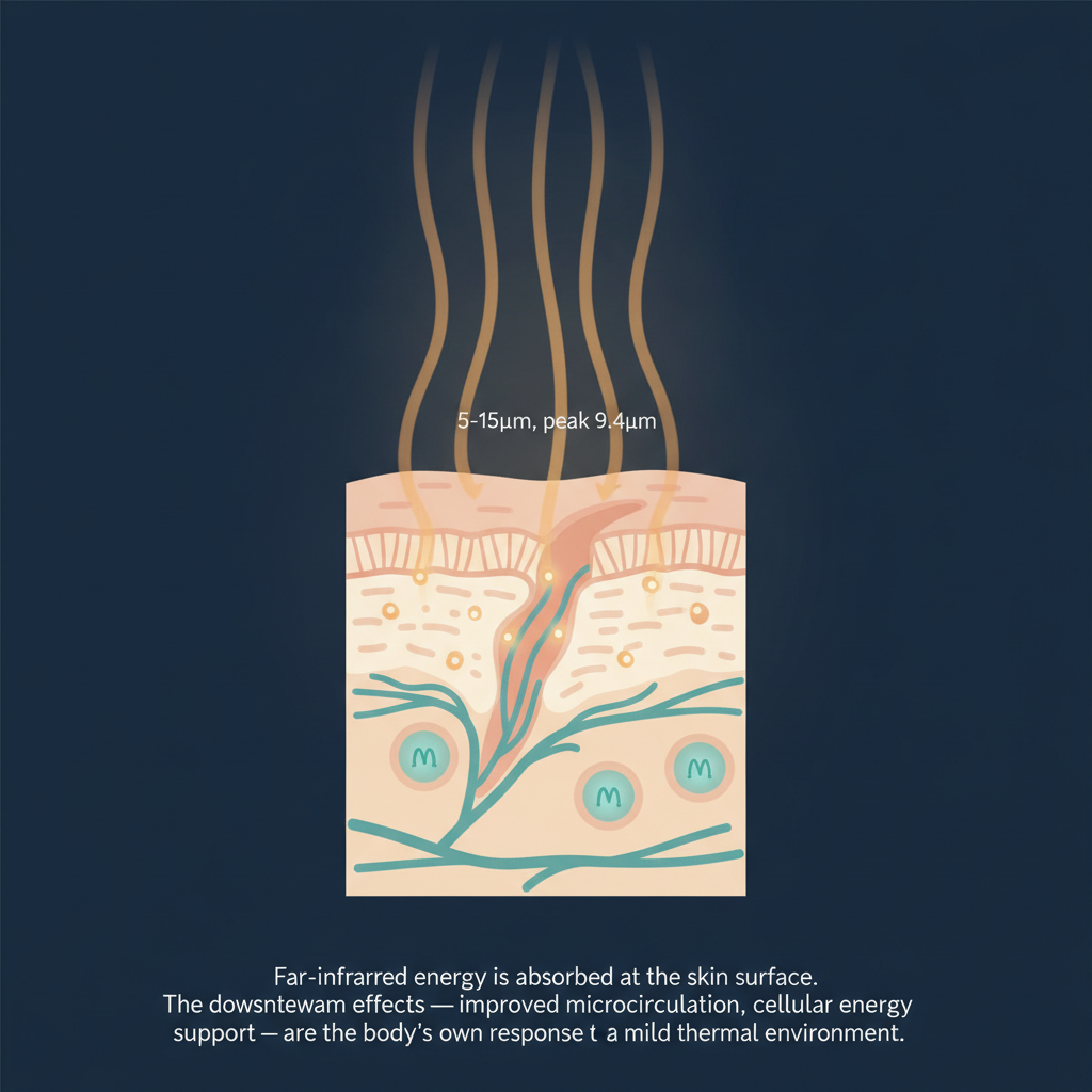 Graphene far infrared physical input bridging into tissue-level biological mechanism