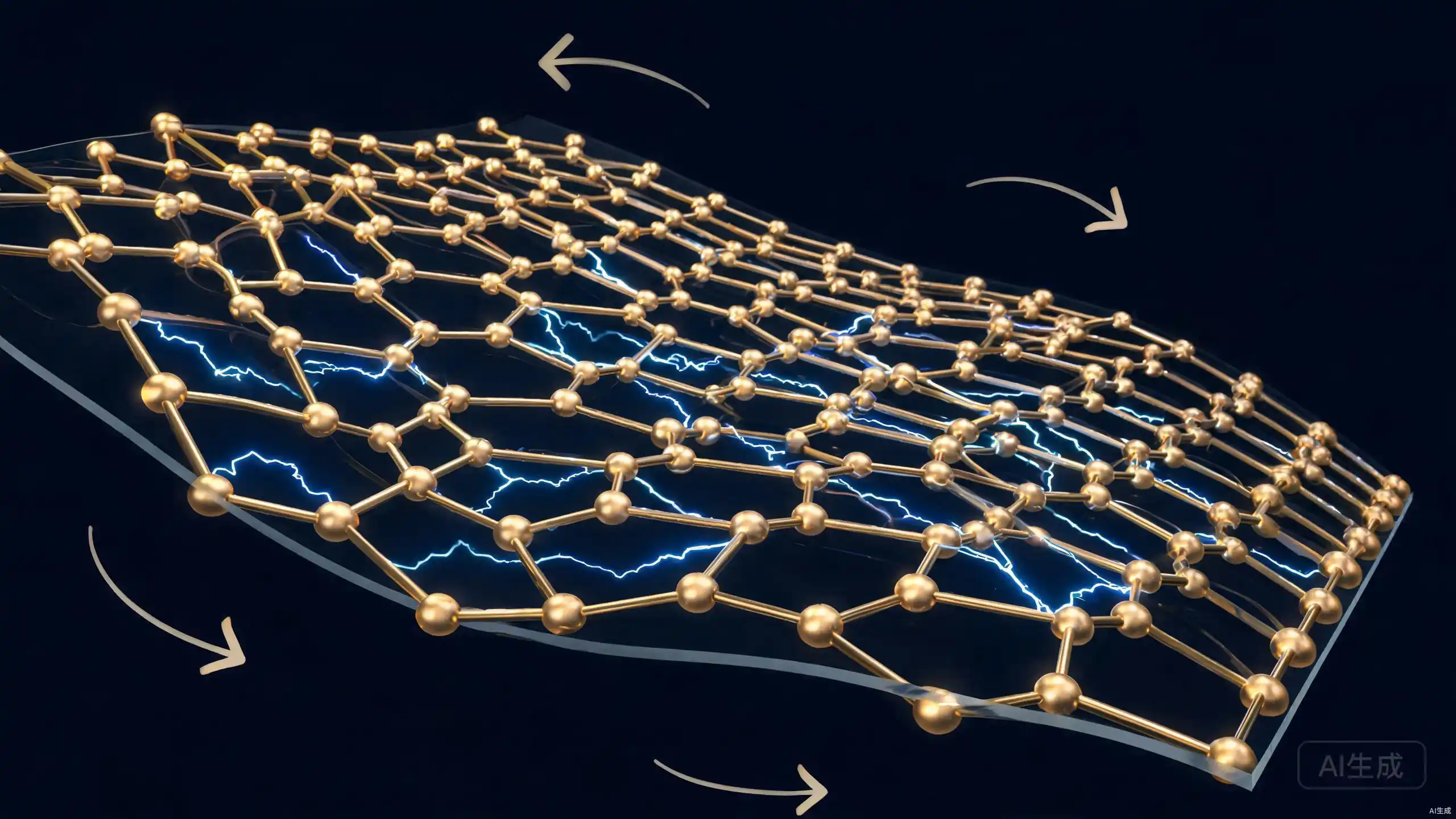 Graphene sheet illustrating electrical conductivity and mechanical flexibility