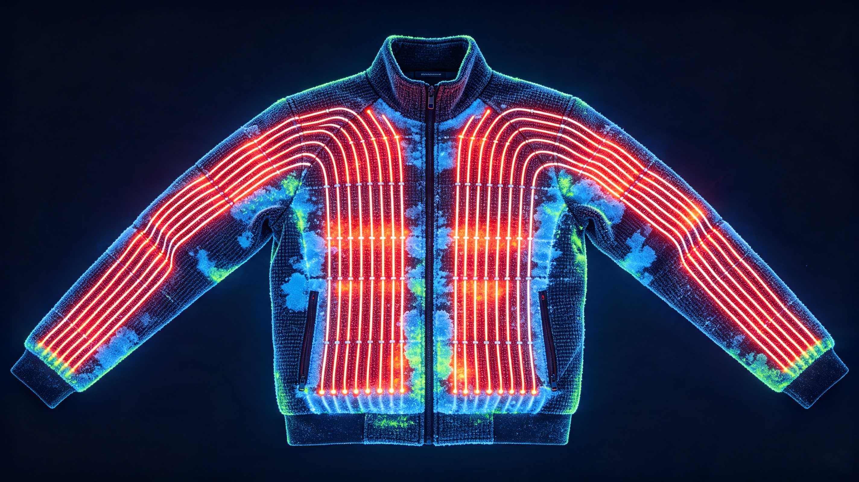 Thermal camera comparison of carbon fiber wire heating versus graphene film heating in heated apparel